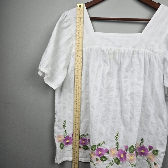 MATILDA JANE Enchanted Garden Best-Dressed Embroidered Blouse White Women Size L - Picture 12 of 16